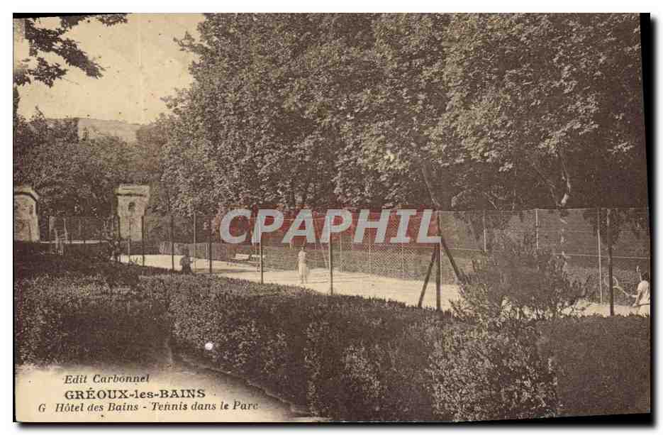 Gréoux-les-Bains — Hôtel des Bains - Tennis dans le Parc — Edit Carbónnet