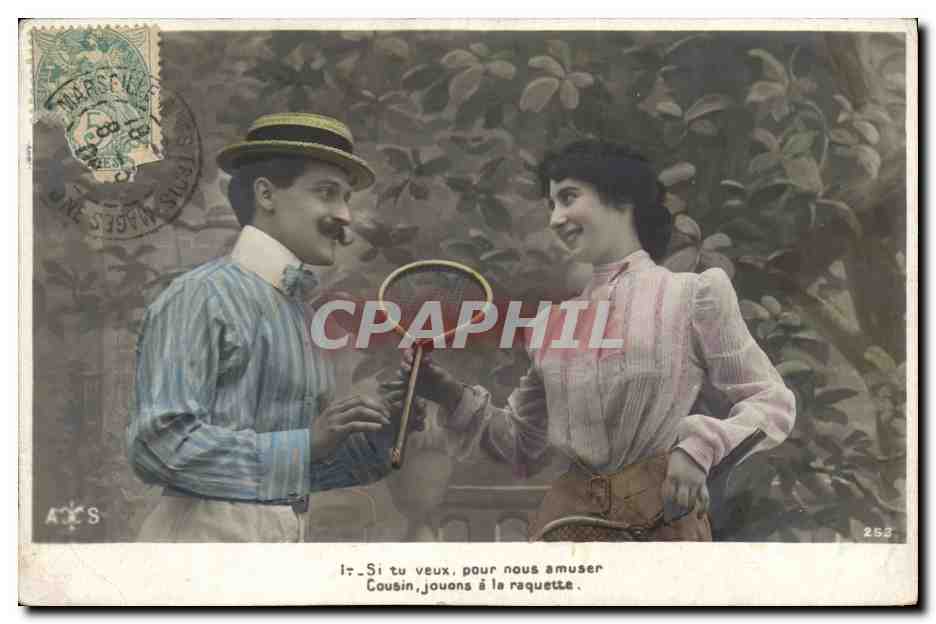 Jeux de raquette — Couple en tenue d'époque — A&S, n°253