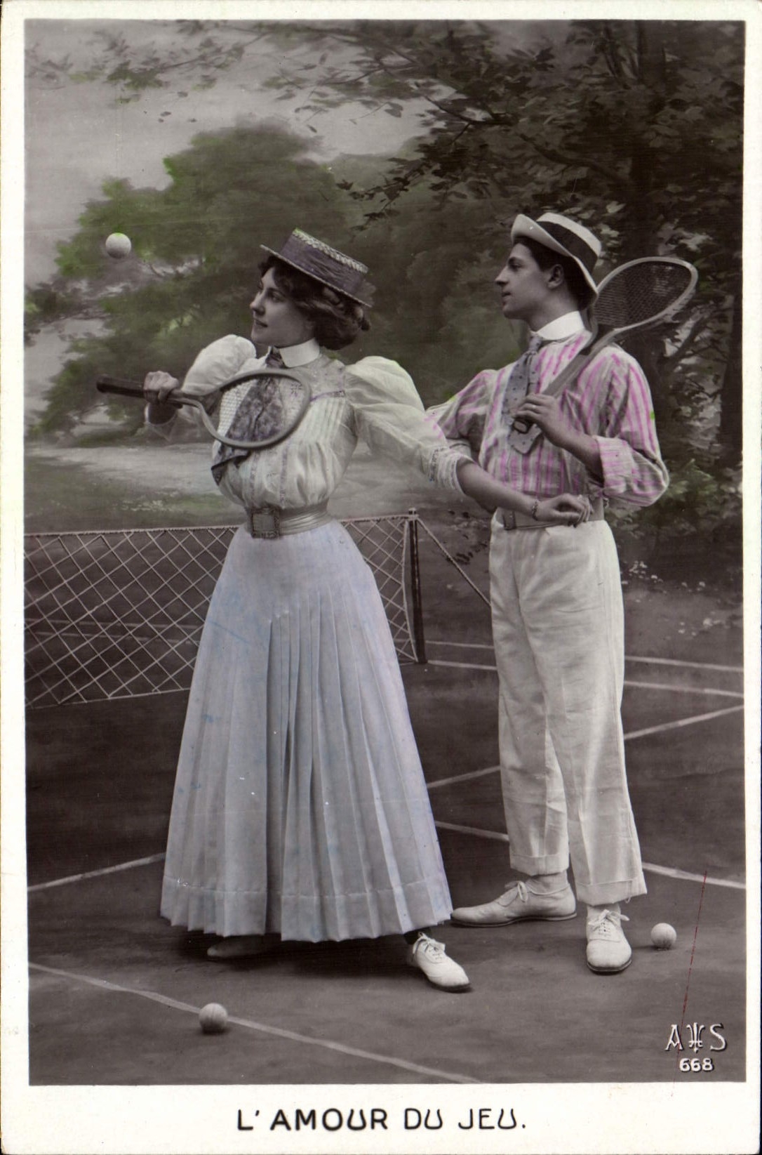 L'AMOUR DU JEU — scène de tennis — éditeur AWS, n° 668