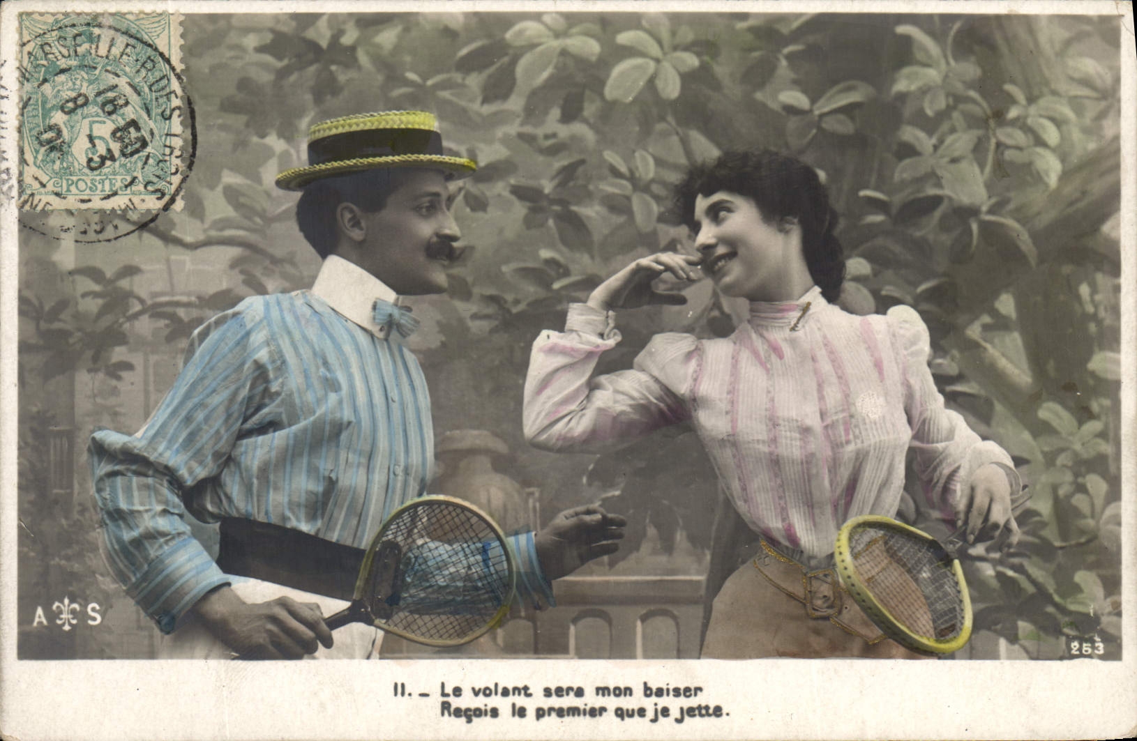 Jeux de tennis — couple amoureux — AFS, n°263