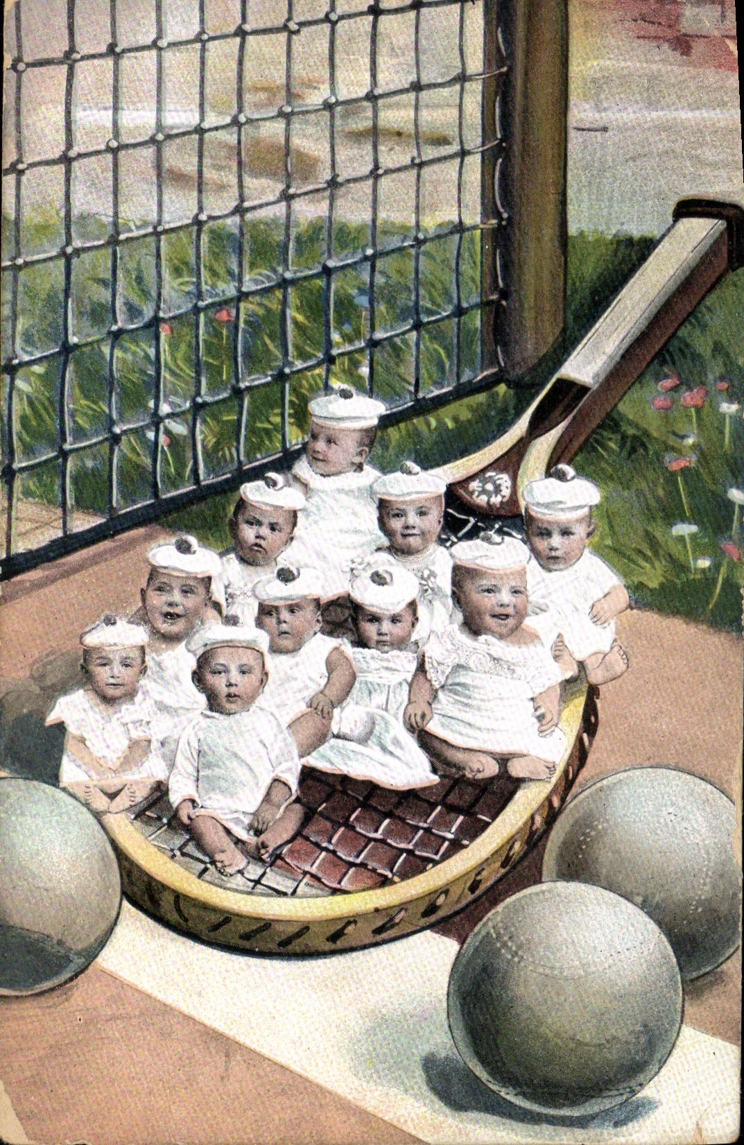 Nineteen Babies in a Croquet Mallet — Illustration — Éditeur non identifié