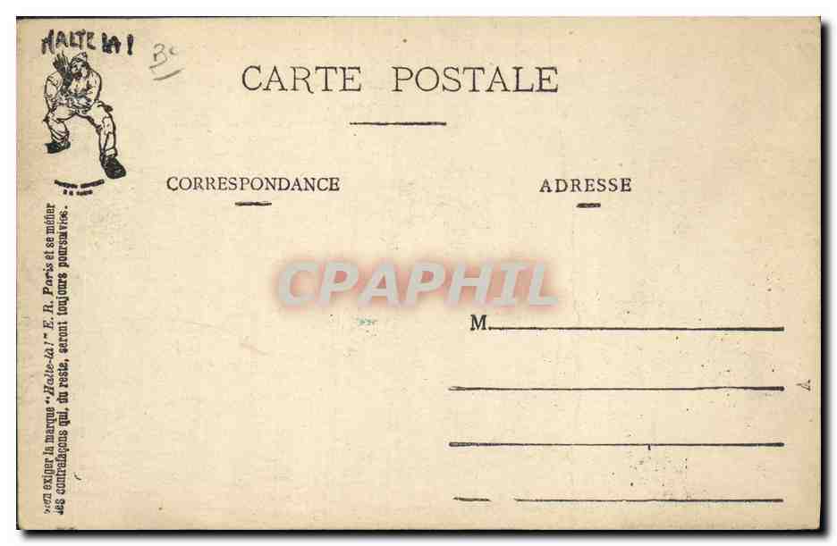 CPA Puzzle Militaria L'initiation Avion Aviation  — Rückseite