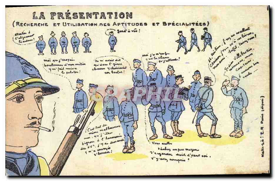 CPA Puzzle Militaria La presentation 