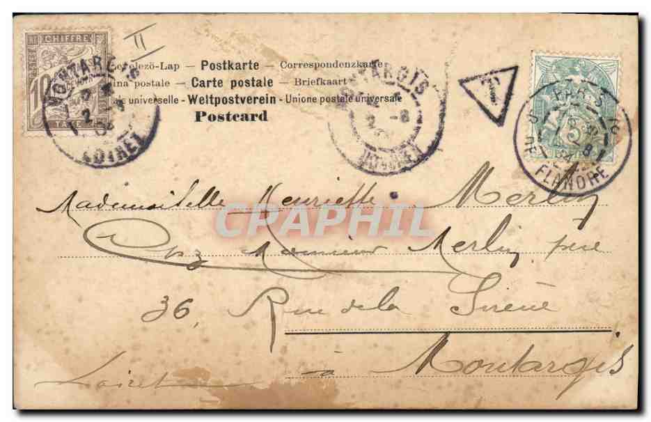 CPA Fantaisie Femme Lettres Lettre U — Verso