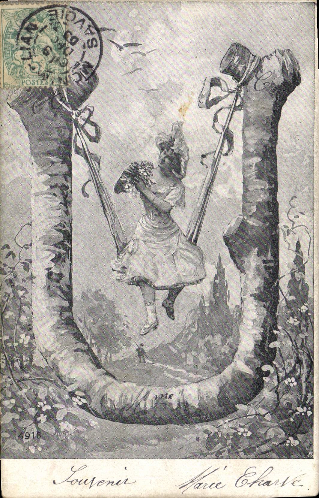 Fille jouant sur un balancier en forme de U — éditeur Altegoed, n° 4918