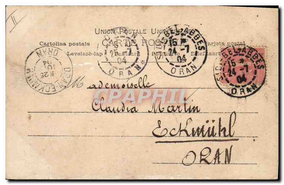 Bel-Abbés Guillès 1904 — S.I.P. — n° 877/21 — Reverso