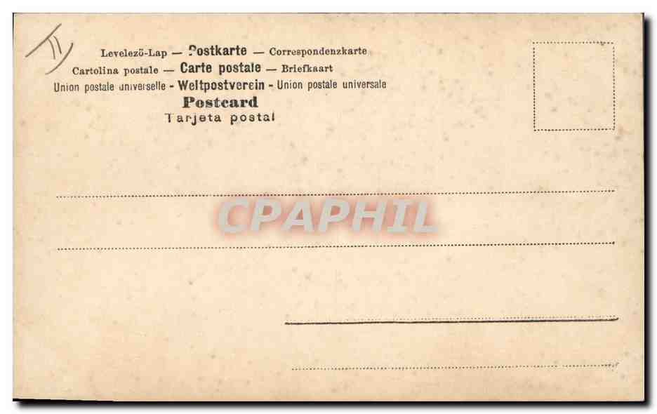 Femme et enfants dans un décor de colonnes — éditeur CPAPHIL, n° 195 — Verso