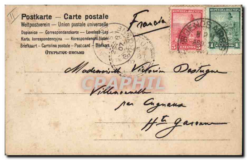 Jeune femme et enfants dans un cadre de colonnes — scène mythologique — éditeur non visible — Verso
