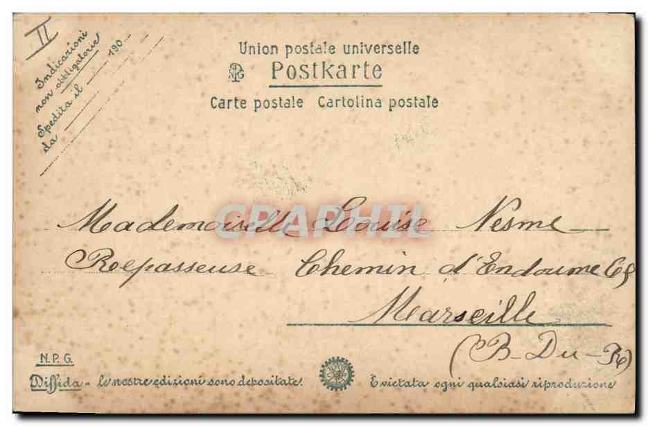 Des brasas de Garesse — Bouise — Union postale universelle — Verso