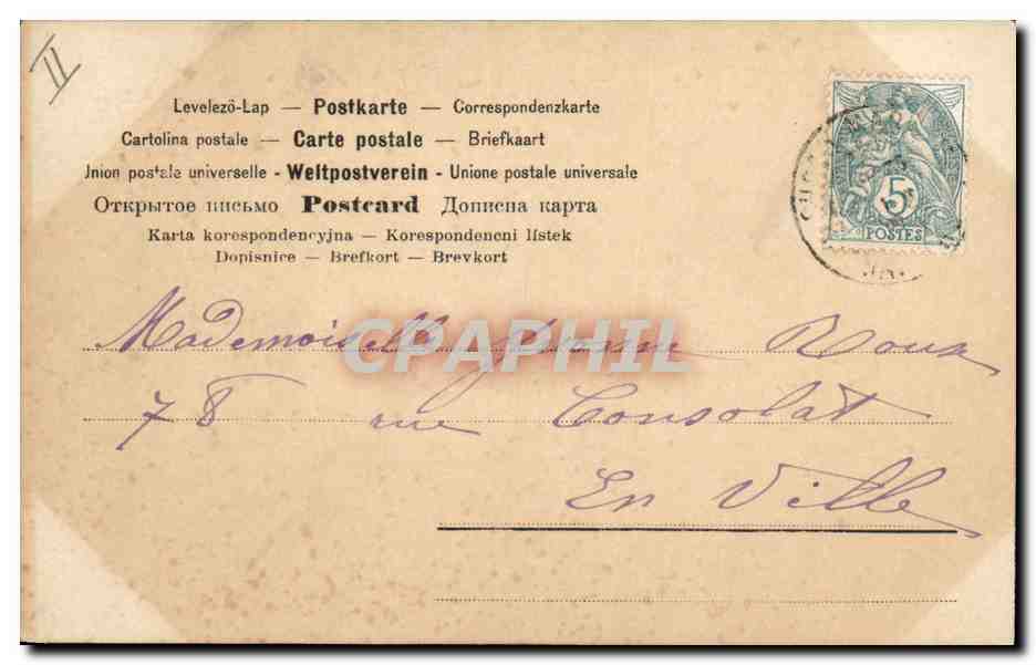 CPA Fantaisie Femme Lettres Lettre Y  — Verso