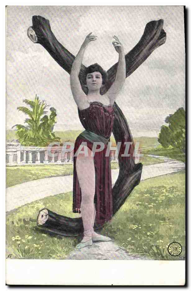 Ballet - Danseuse en robe rouge dans un parc — Éditeur : Studio de Paris, n° 100