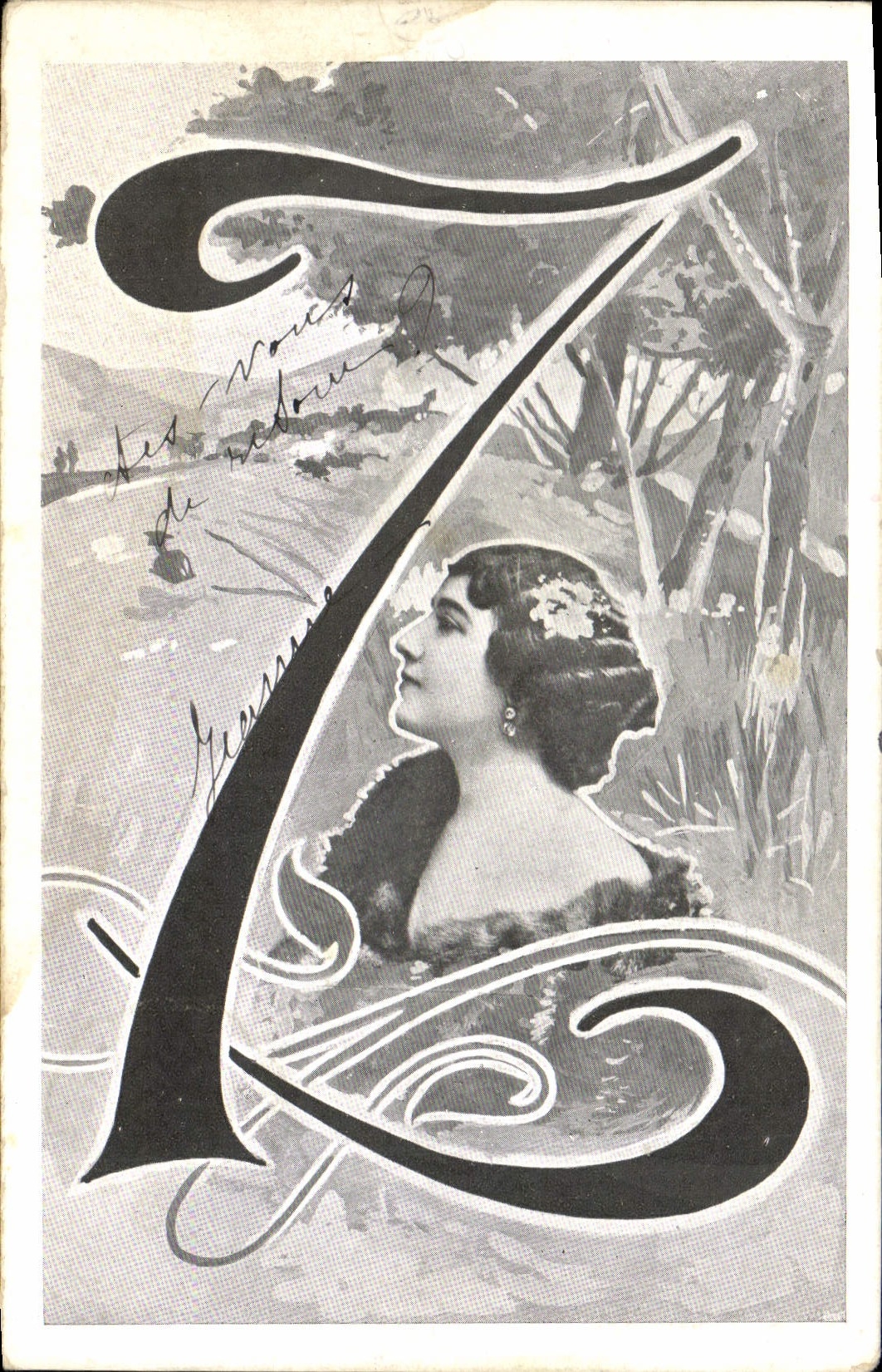 CPA Fantaisie Femme Lettres Lettre Z 