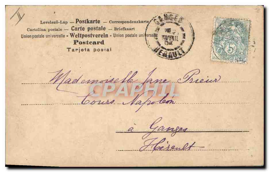 CPA Fantaisie Femme Lettres Lettre Z — Verso