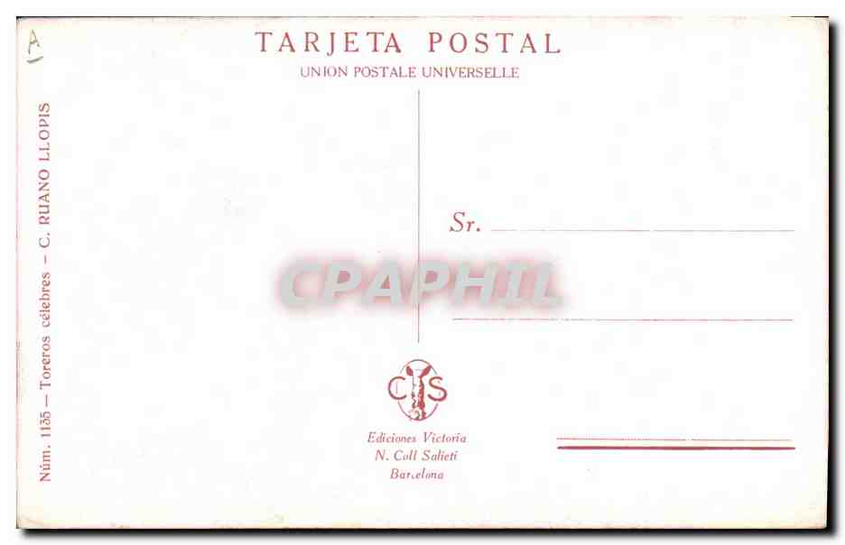 CPA Corrida Course de taureaux Un Volapie Varelito  — Rückseite