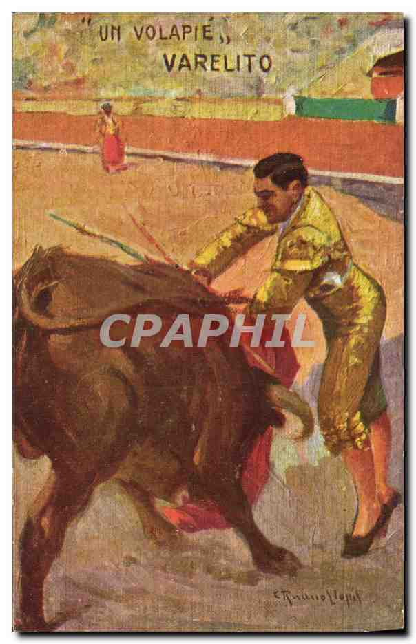 CPA Corrida Course de taureaux Un Volapie Varelito 