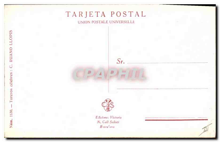 CPA Corrida Course de taureaux Una Rebolera Gallo  — Rückseite