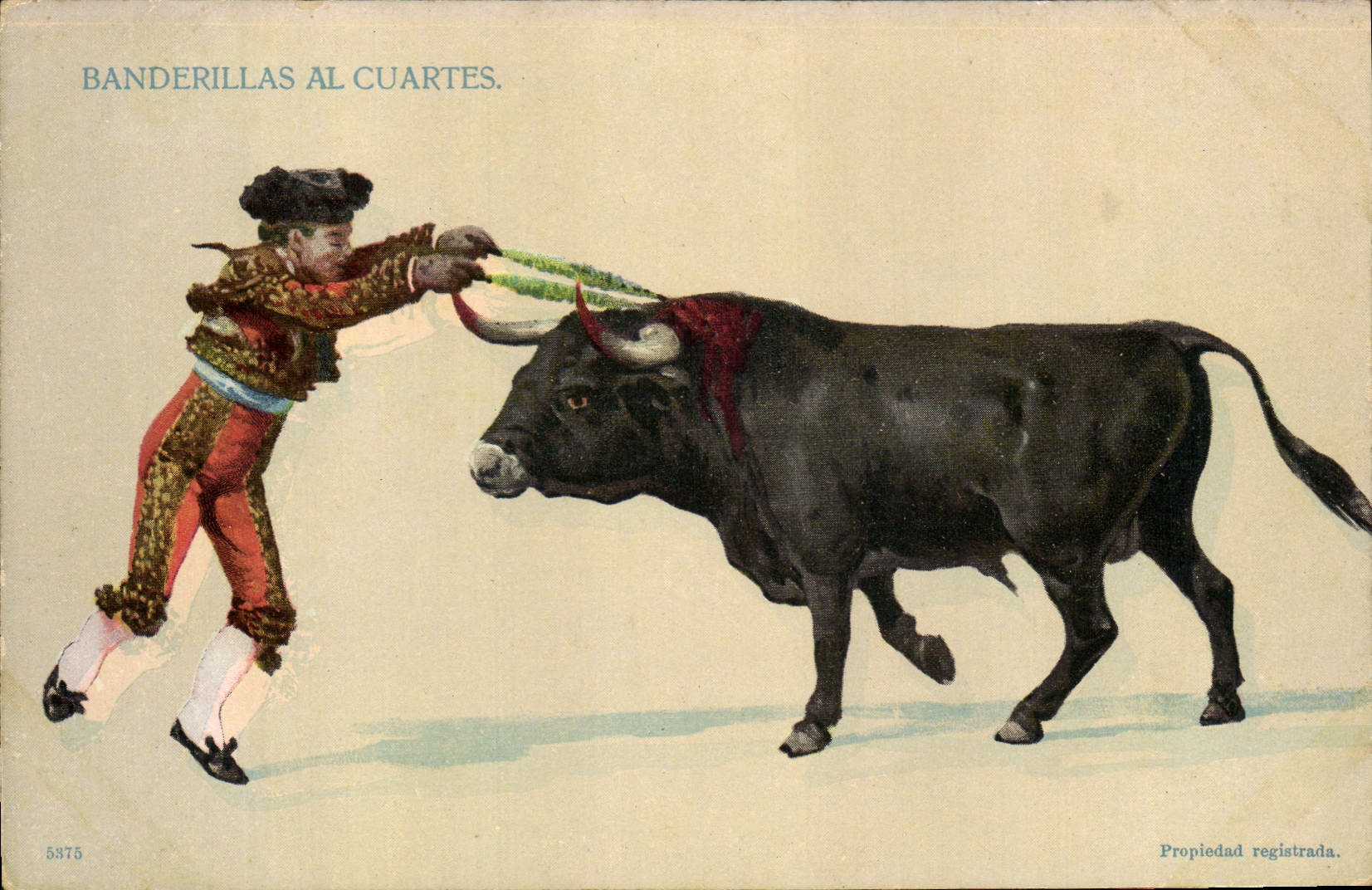 Banderillas al Cuartes — Stierkampfszene — Ausgabe Cuartes, Nr. 5875