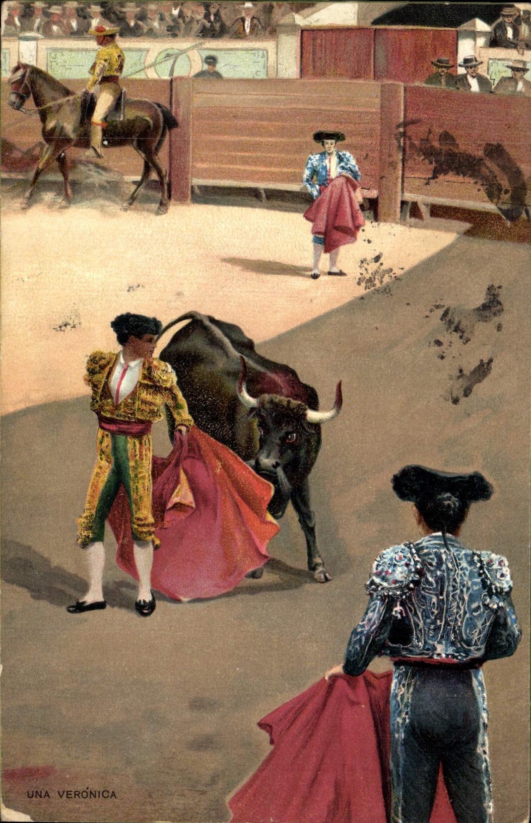 Un taureau en arène — Une Verónica — Stongel & Cie