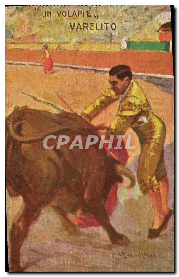 CPA Corrida Course de taureaux Un Volapie Varelito 