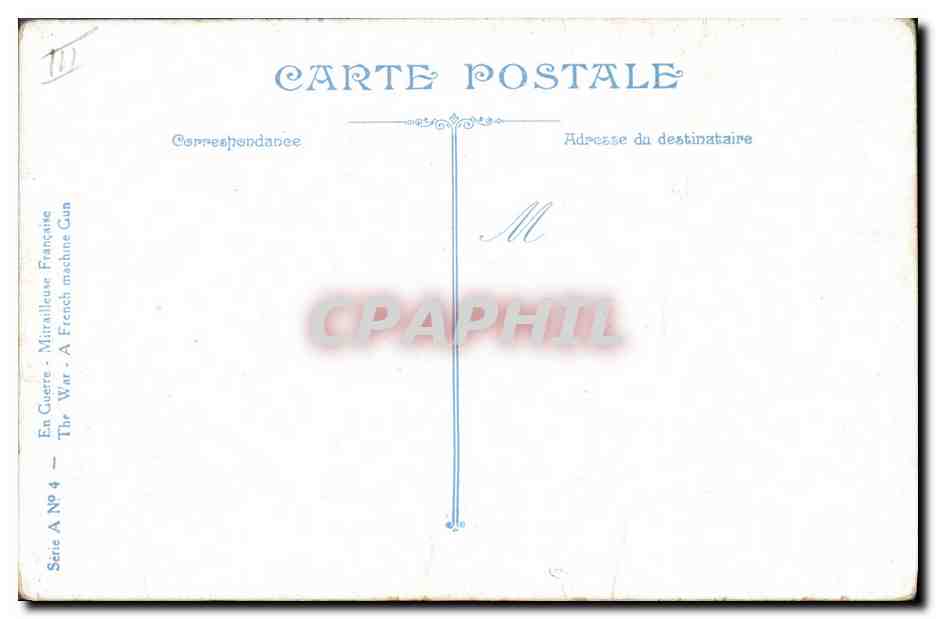 CPA Militaria La mitrailleuse — Rückseite