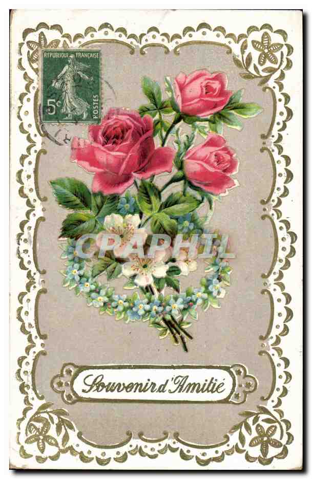 Mazzo di rose — souvenir d'amitié — editore sconosciuto, numero di serie non visibile