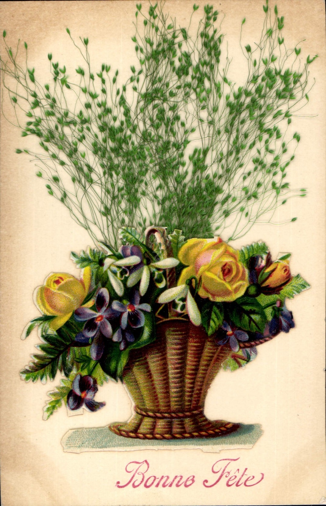 Bouquet de fleurs — Bonne Fête — Carte postale française