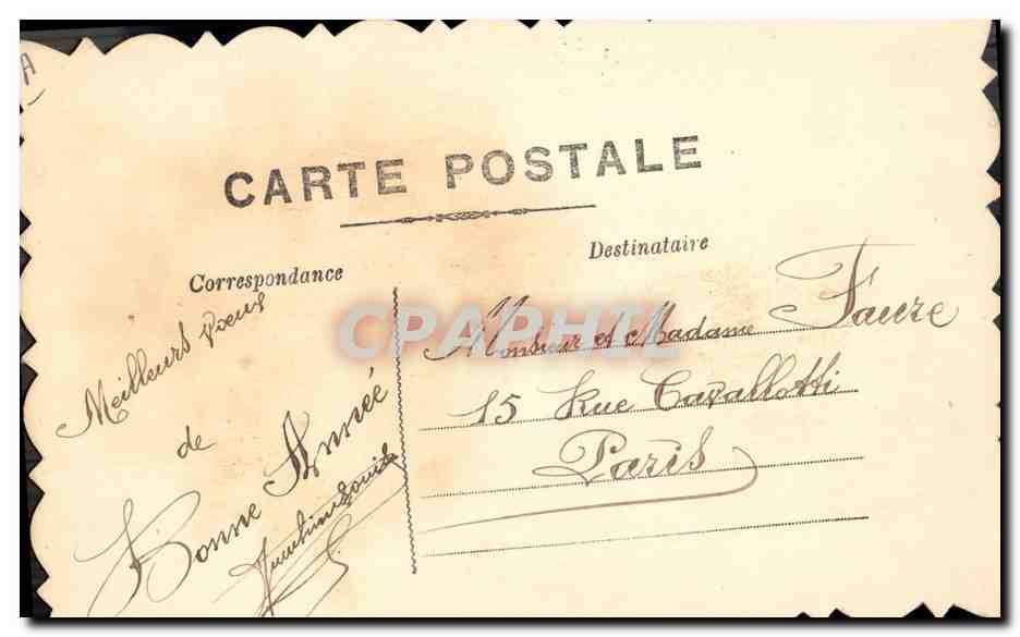 Bouquet de fleurs dans un vase — 'Bonne et heureuse année' — Carte postale — Achterkant