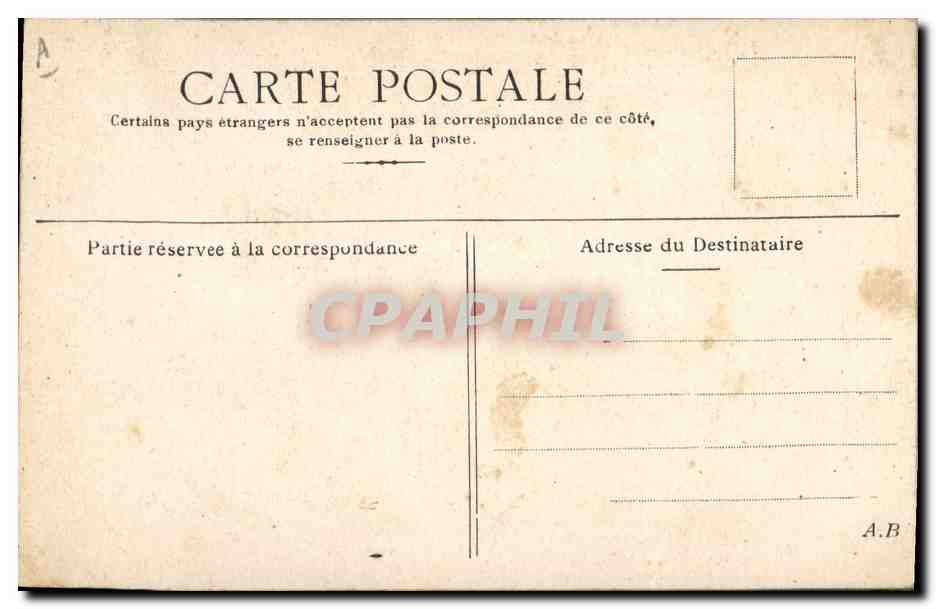 Bouquet de roses et de fleurs bleues — texte imprimé 'Allez où je voudrais être' — éditeur A.B. — Verso