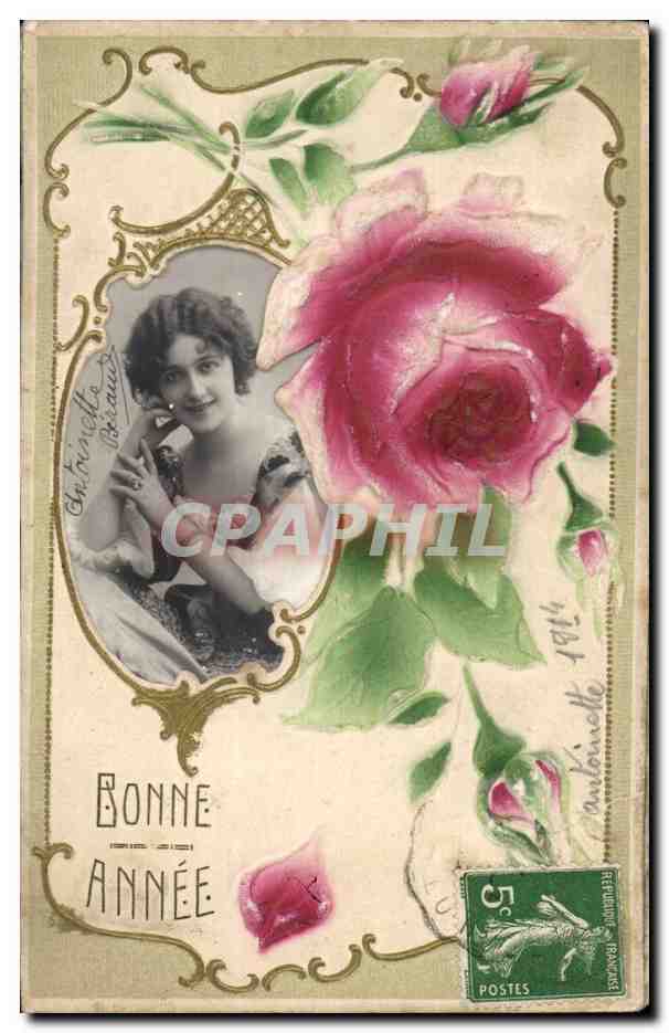 CPA Fantaisie Fleurs Femme