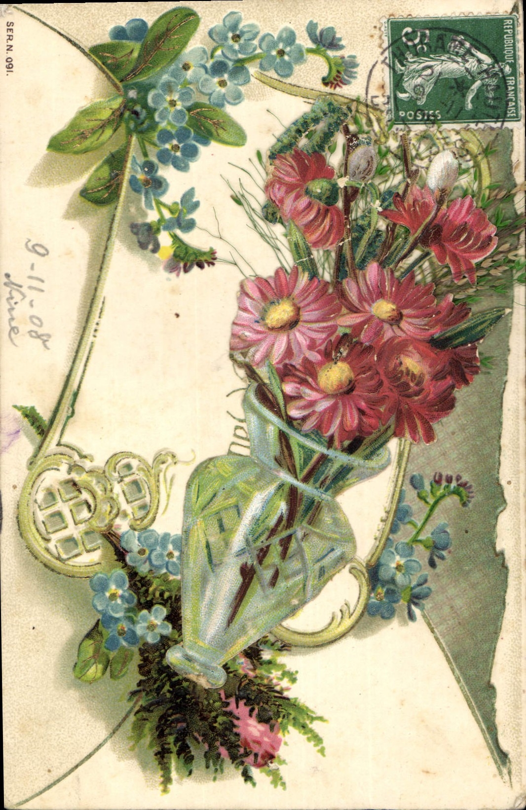Bouquet di fiori — ser. N. 091 — editore non visibile