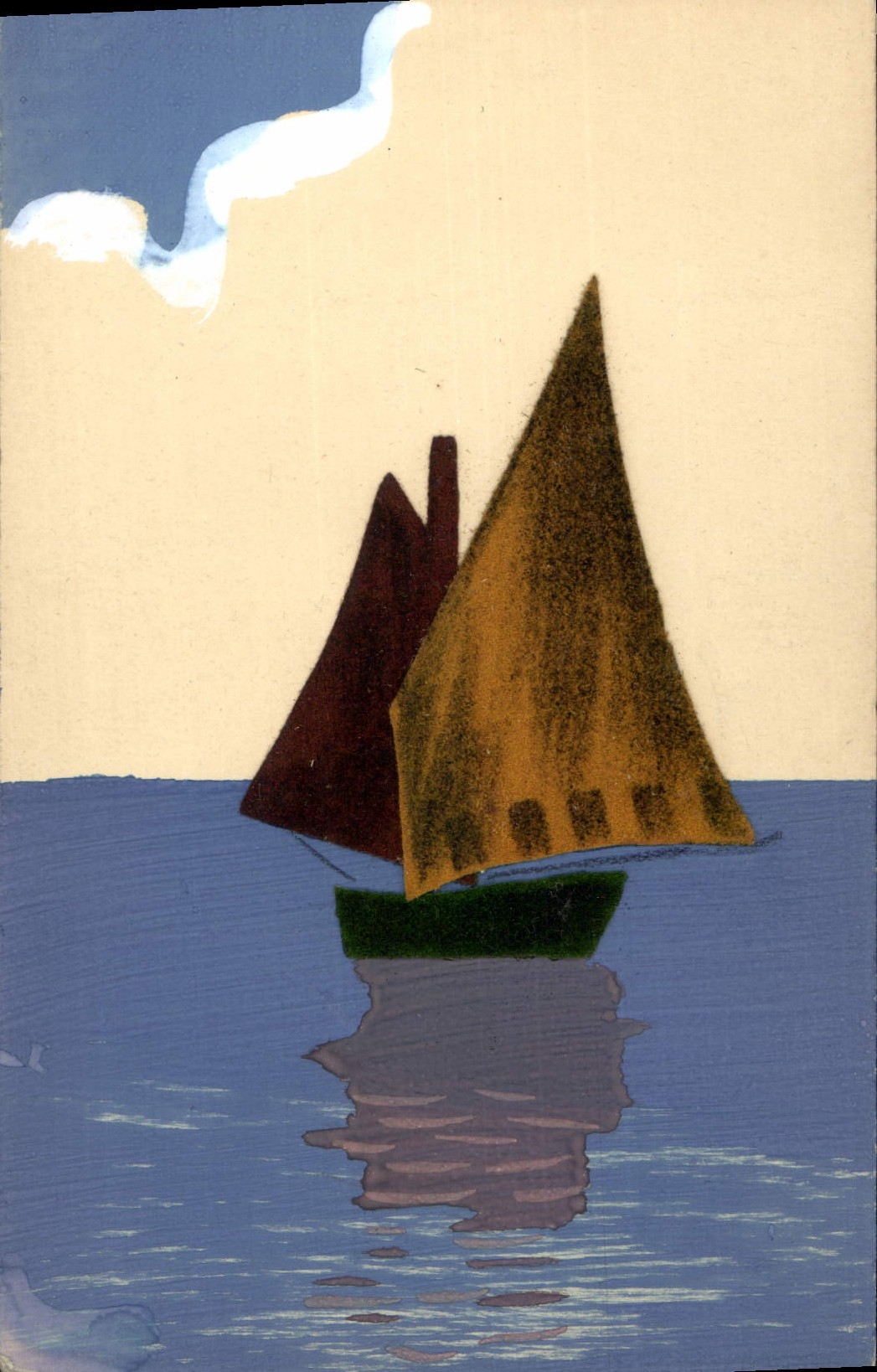 Voile sur mer — illustration stylisée — D.R.G.M. n°17