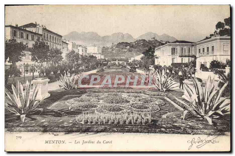 CPA Menton Les jardins du Carei 