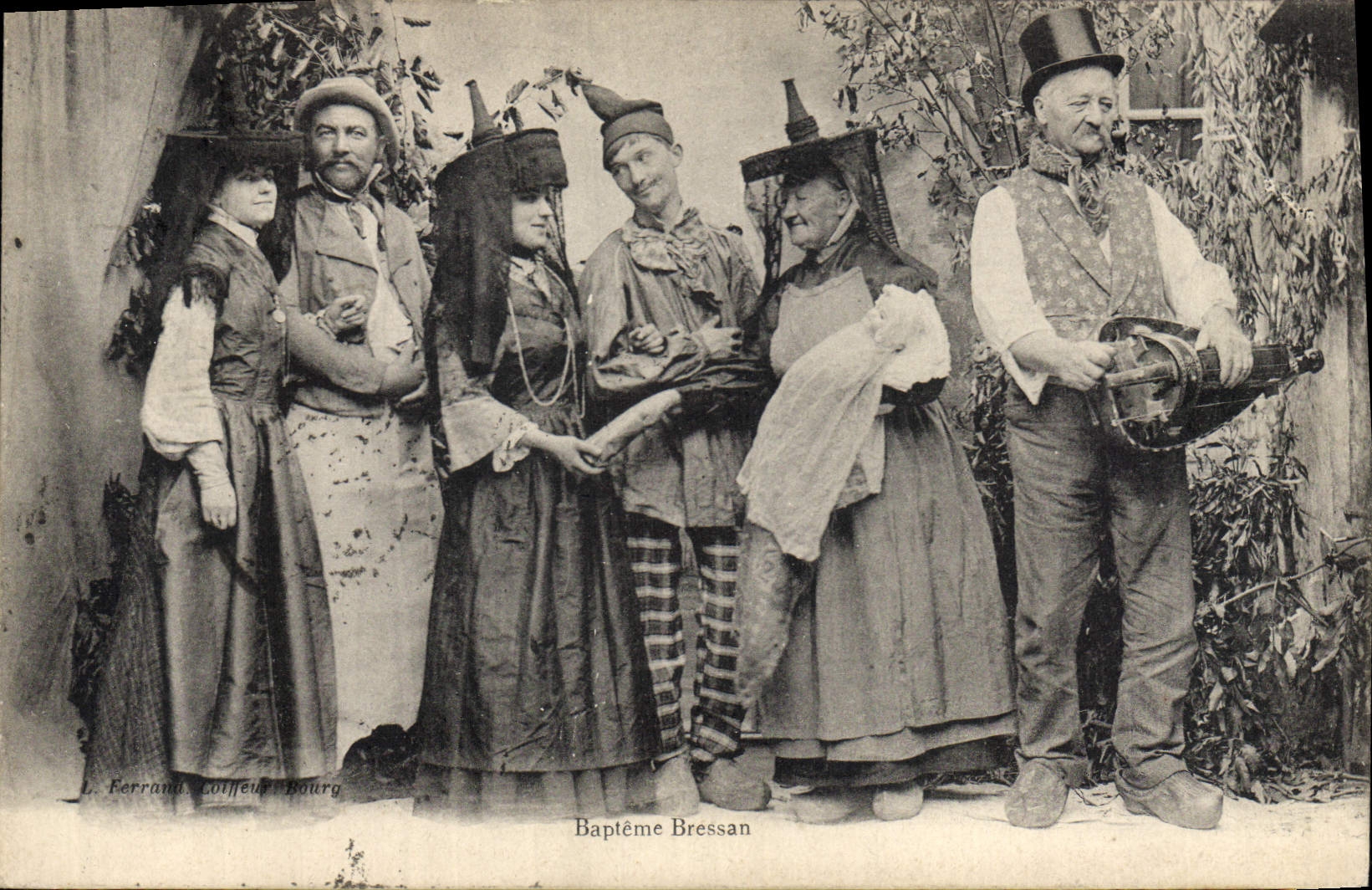 CPA Folklore Bapteme Bressan 