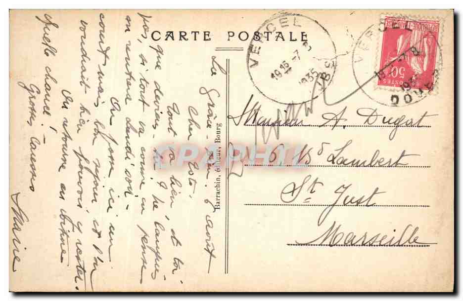 CPA Folklore Costume Bressan ancien  — Verso