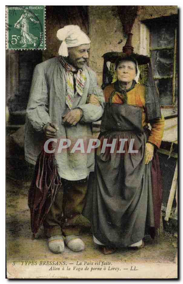CPA Folklore Types Bressans La paix est faite 