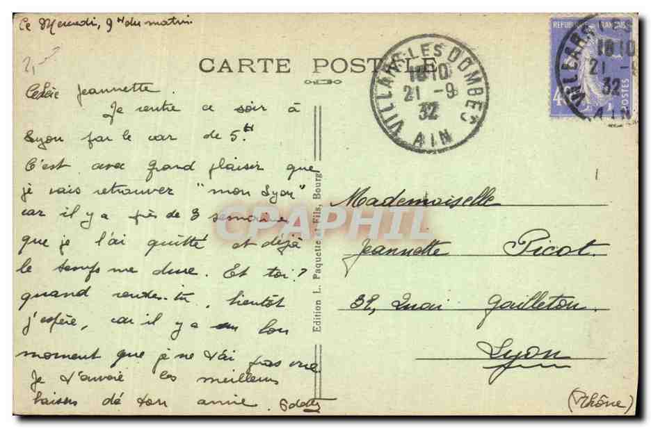 CPA Folklore Anciens costumes Bressans La demande en mariage  — Verso