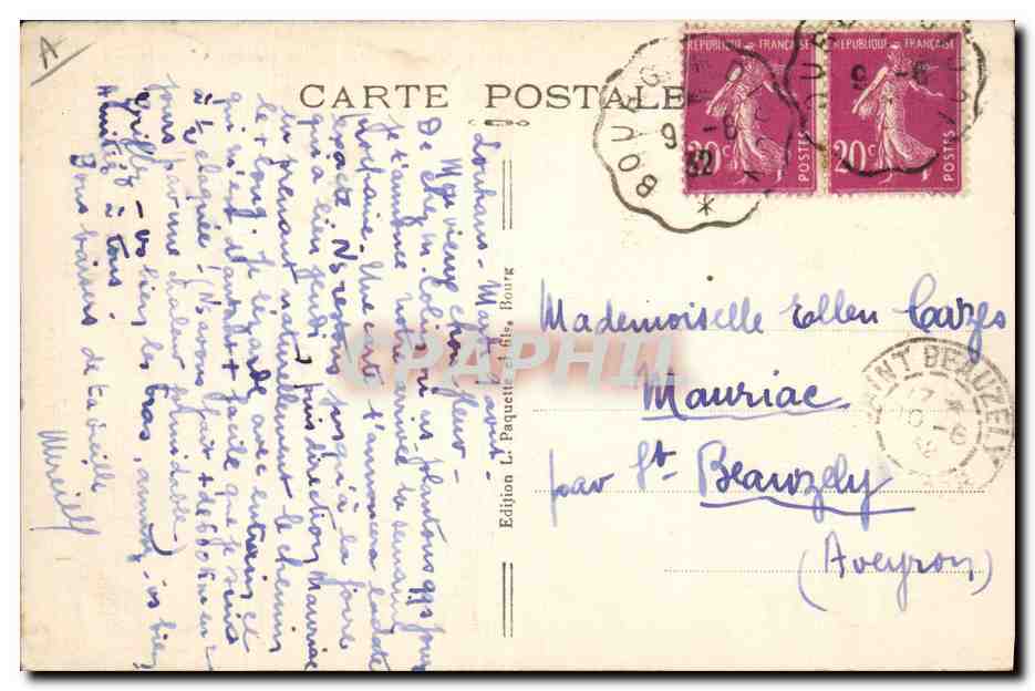 CPA Folklore Bressane  — Verso