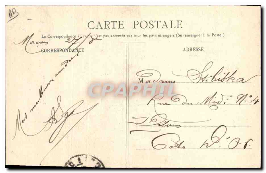 CPA Folklore Veillee Bressane  — Verso
