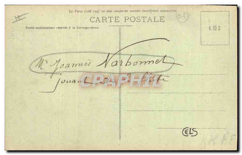 CPA Folklore Ancien costume Bressan Le Menetrier  — Verso