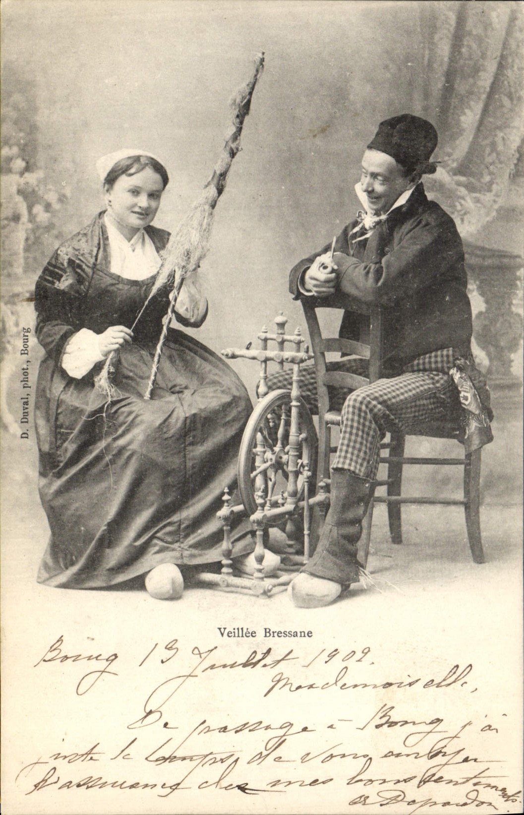 CPA Folklore Veillee Bressane 