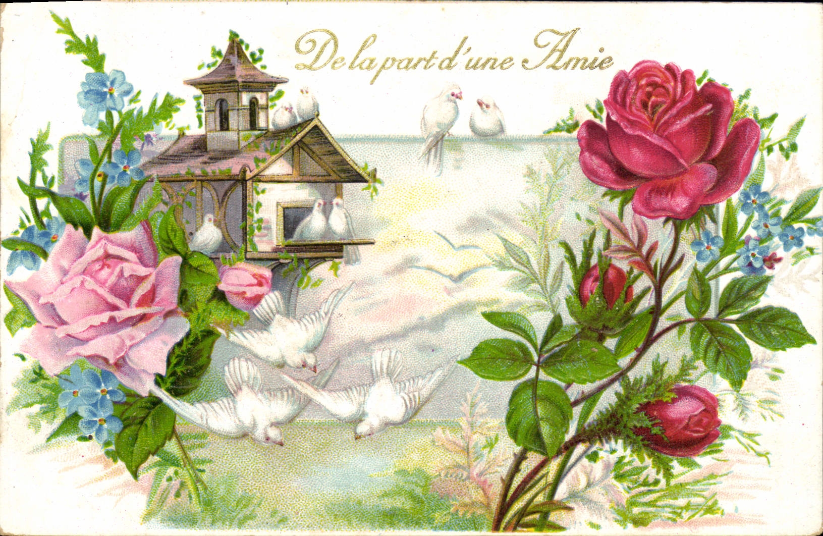 CPA Fantaisie Fleurs Colombes 
