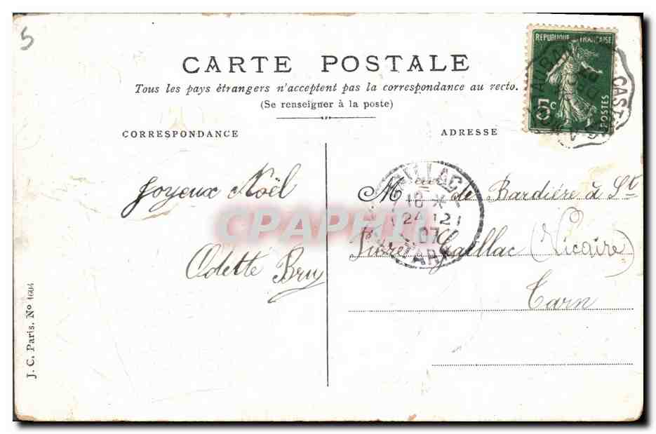CPA Fantaisie Fleurs Colombes  — Verso