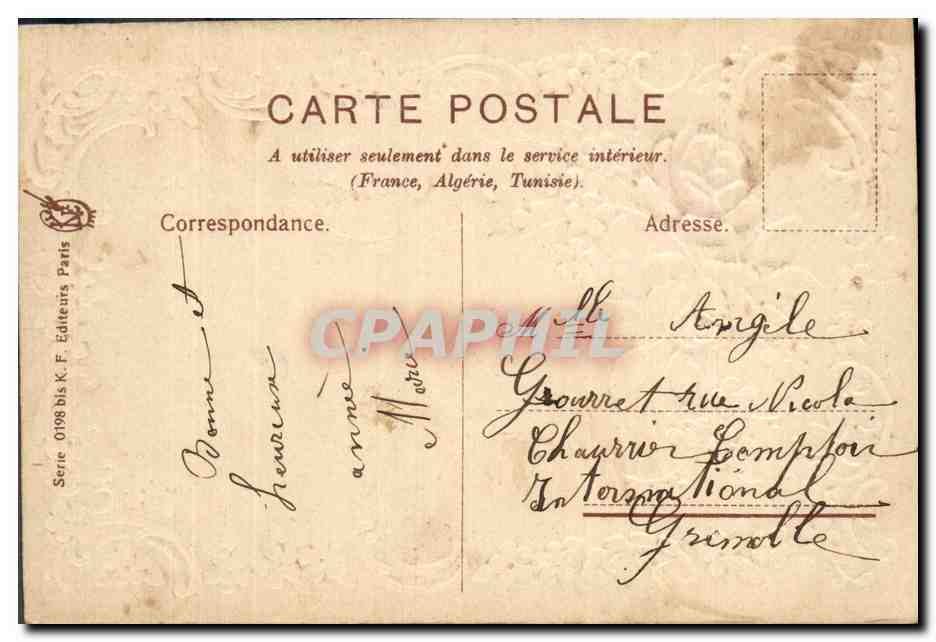 CPA Fantaisie Fleurs Colombe  — Verso