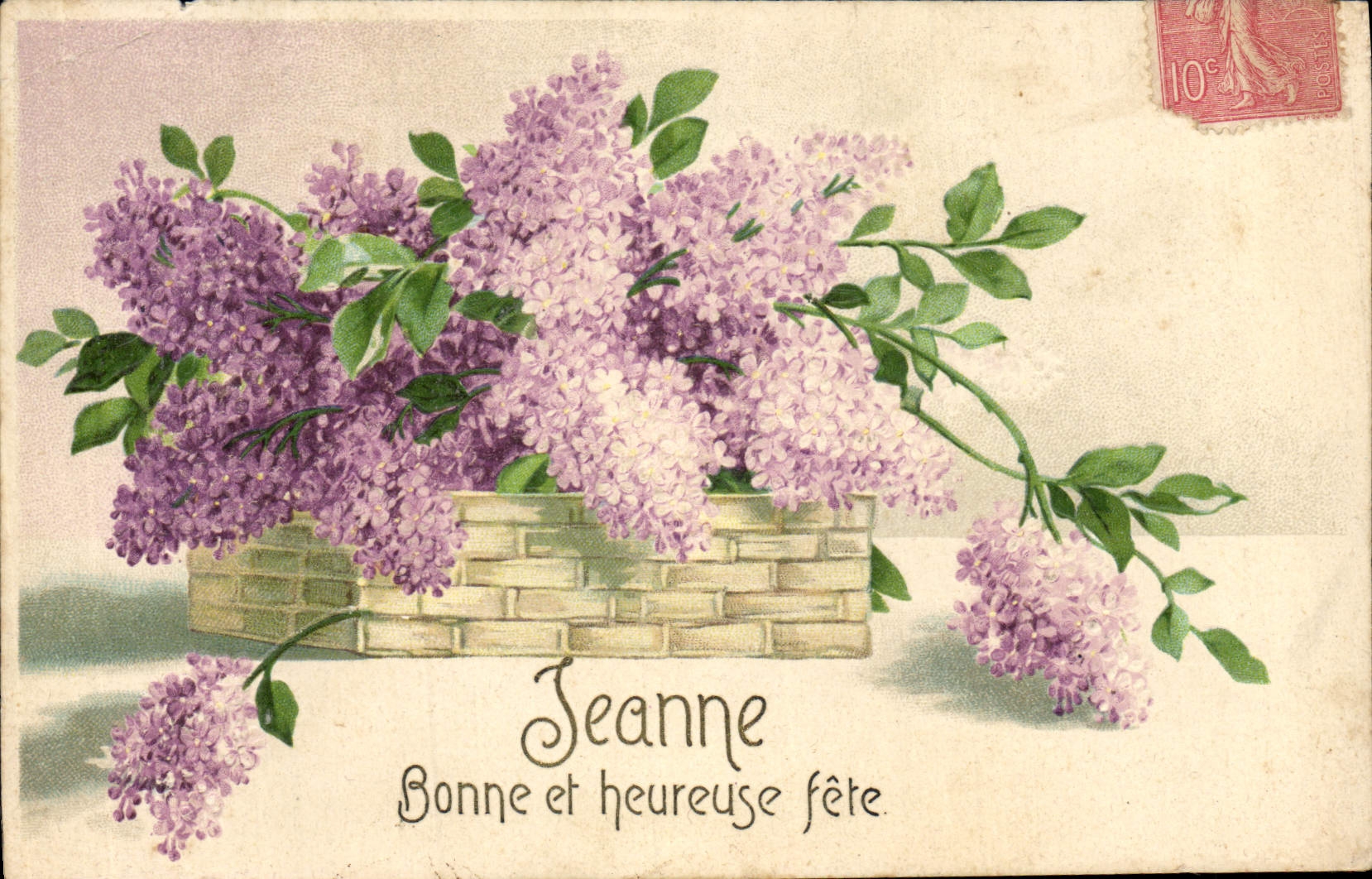 Lilas — Carte de vœux pour Jeanne — éditeur inconnu, n° de série non visible