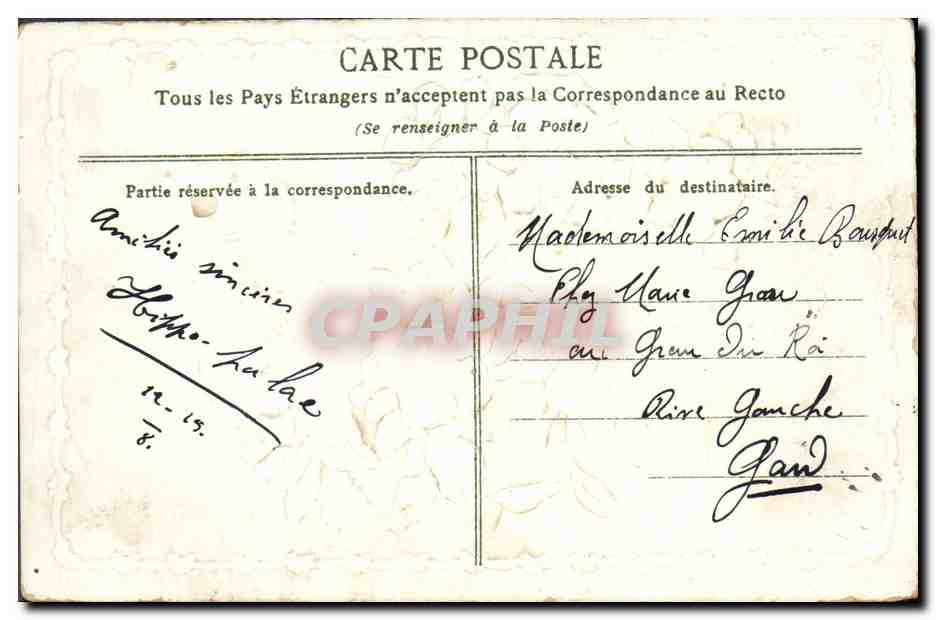 CPA Fantaisie Fleurs  — Verso