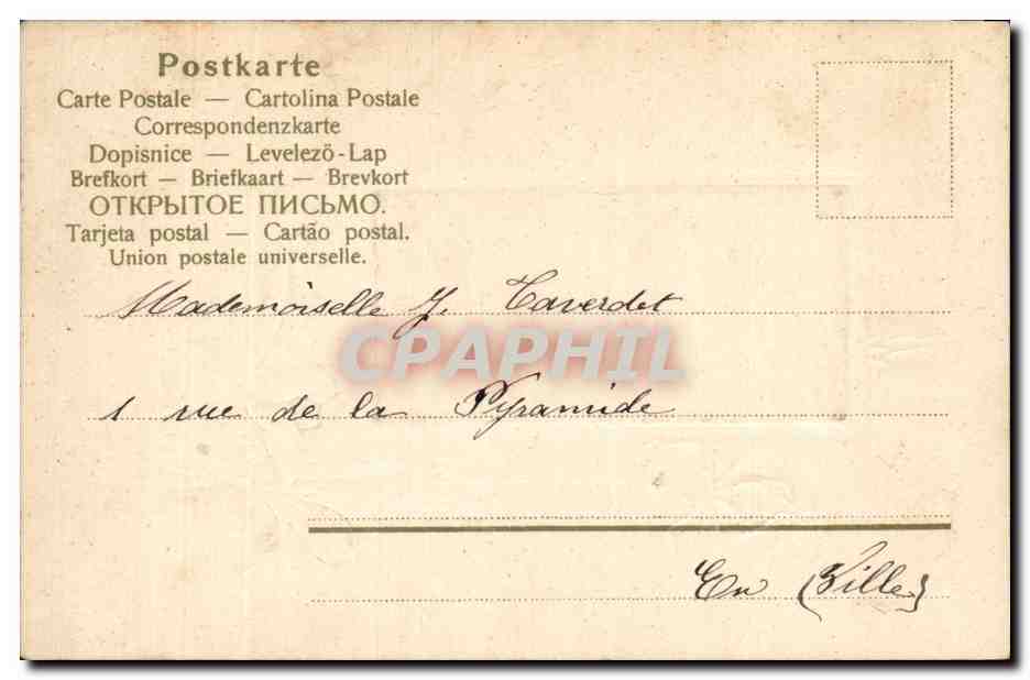 CPA Fantaisie Fleurs Femme Colombe  — Verso