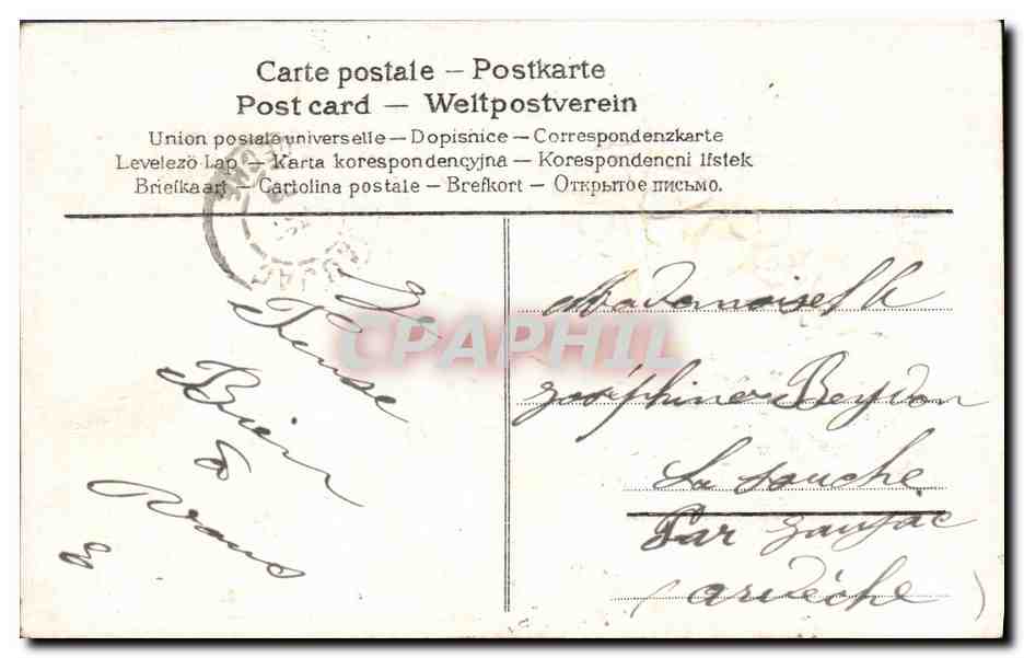 CPA Fantaisie Fleurs Oiseaux  — Verso