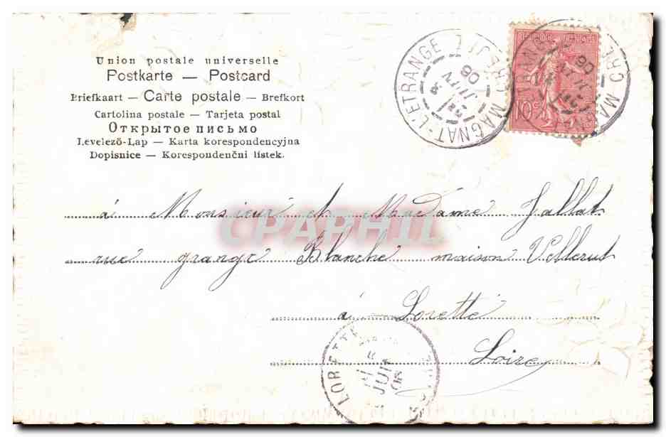 CPA Fantaisie Fleurs  — Back