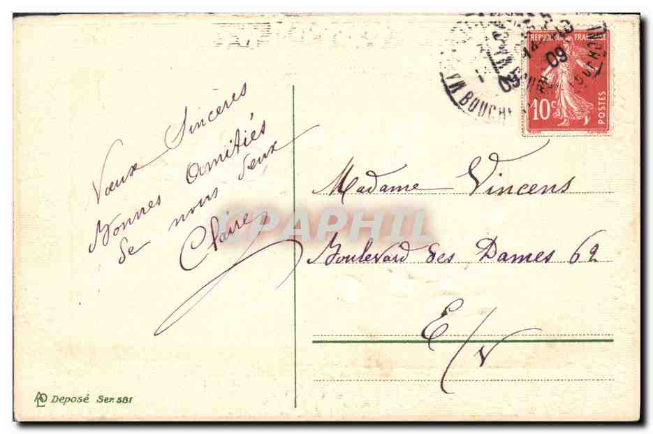 CPA Fantaisie Fleurs  — Verso
