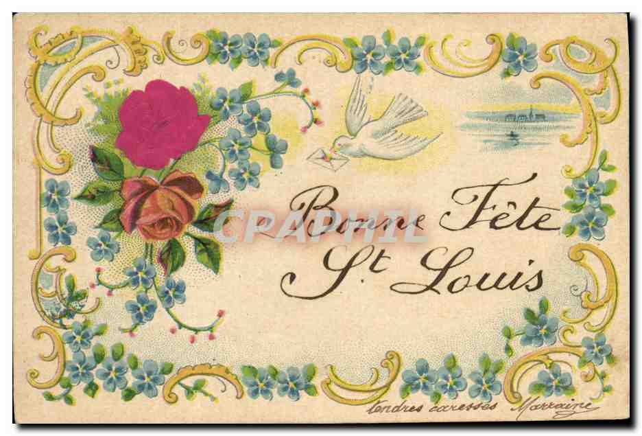 CPA Fantaisie Fleurs Colombe 